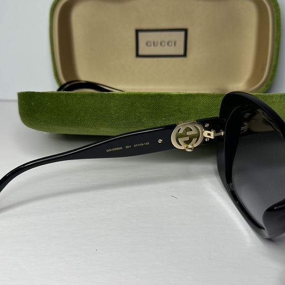 New Authentic GUCCI Grey Square Ladies Sunglasses GG1029SA 001 57 - Picture 10 of 16